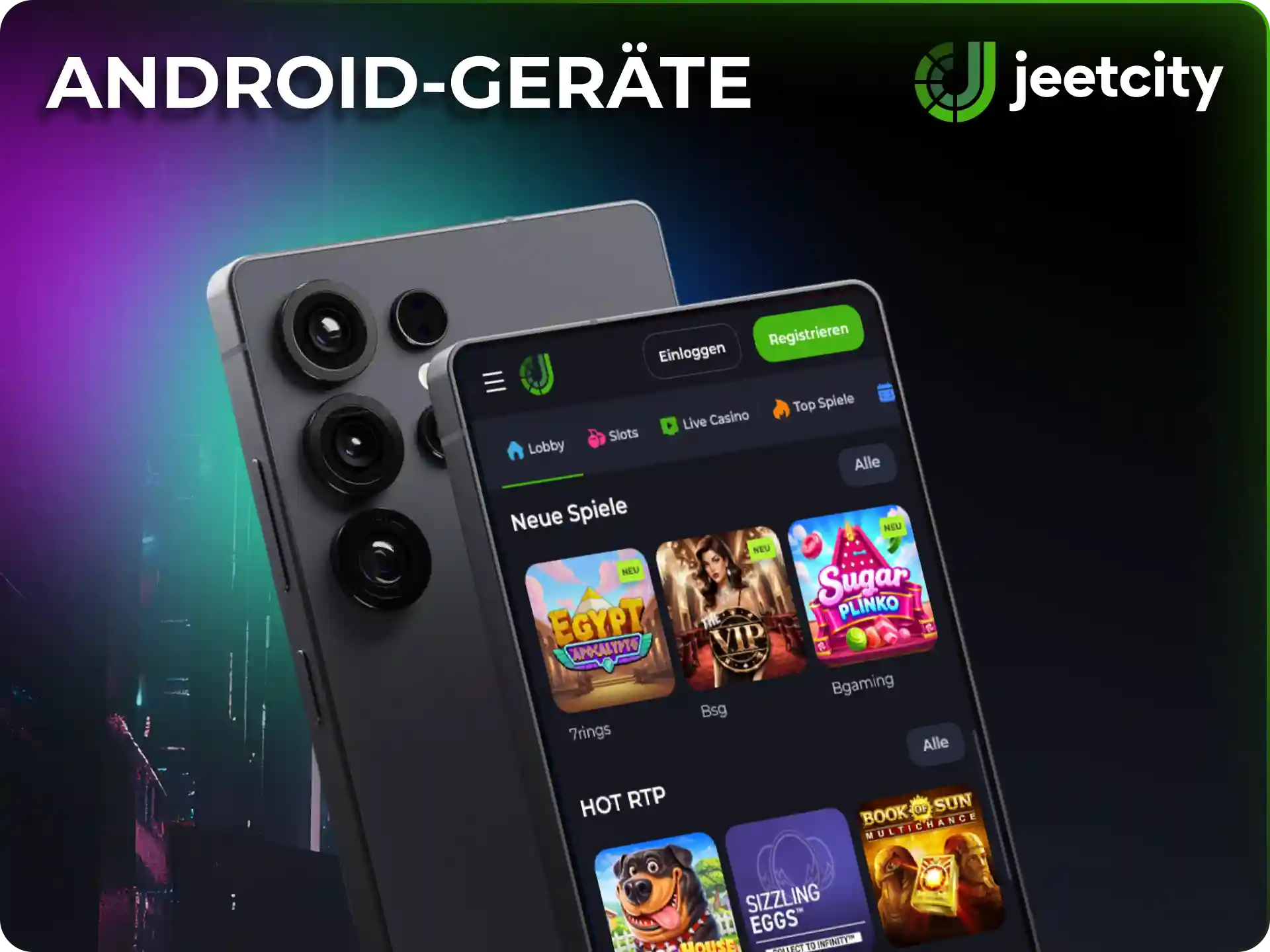Prüfe mit der JeetCity App alle kompatiblen Android Smartphones.