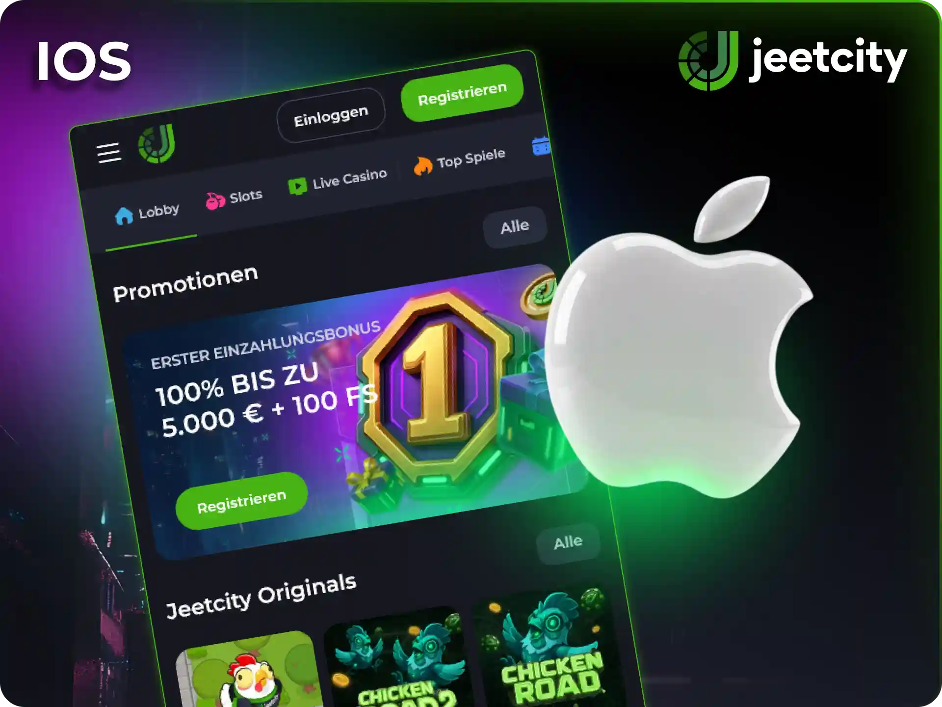 Installiere die JeetCity App auf deinem iPhone für komfortablen Spielspaß.