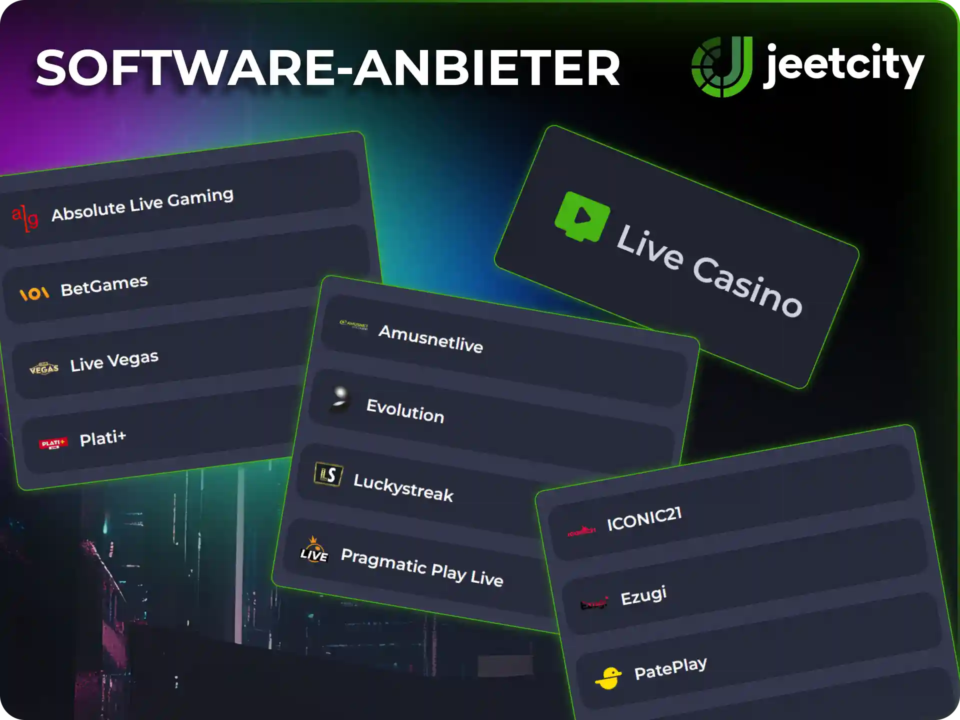 Entdecke erstklassige Provider im professionellen JeetCity Live Casino für Tischspiele.