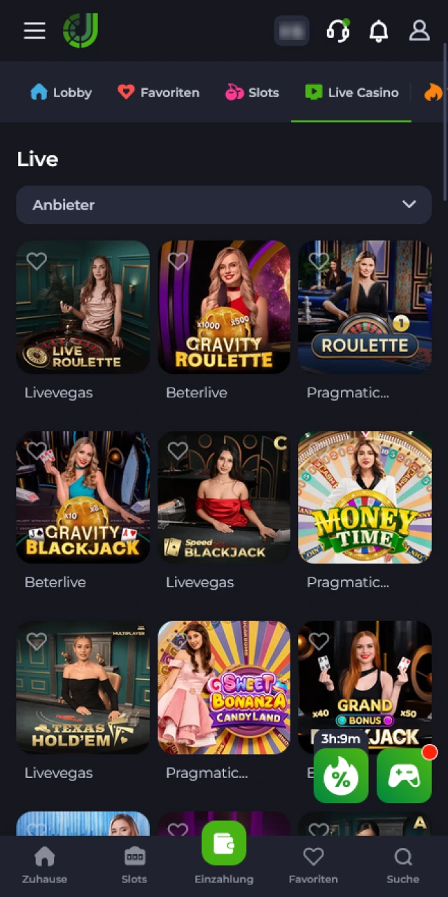 Wähle deinen bevorzugten Tisch im JeetCity Live Casino und starte das Spiel.