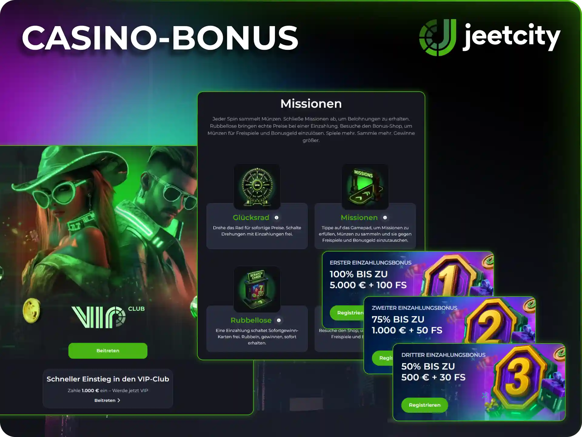 Sichere dir den JeetCity Casino-Bonus für erstklassige Slot-Spiele.
