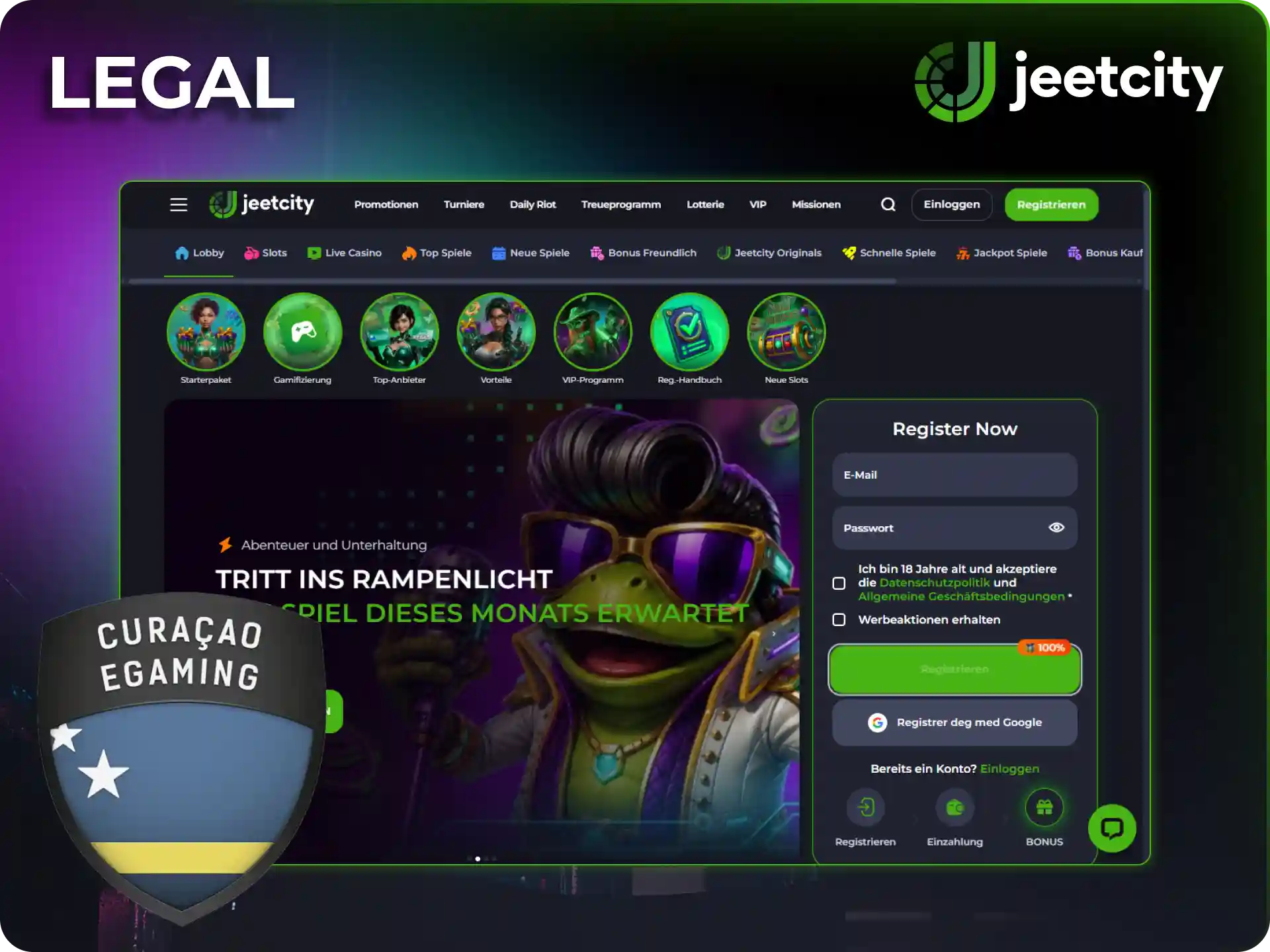 Informiere dich über die Regulierung und Lizenzierung von JeetCity.