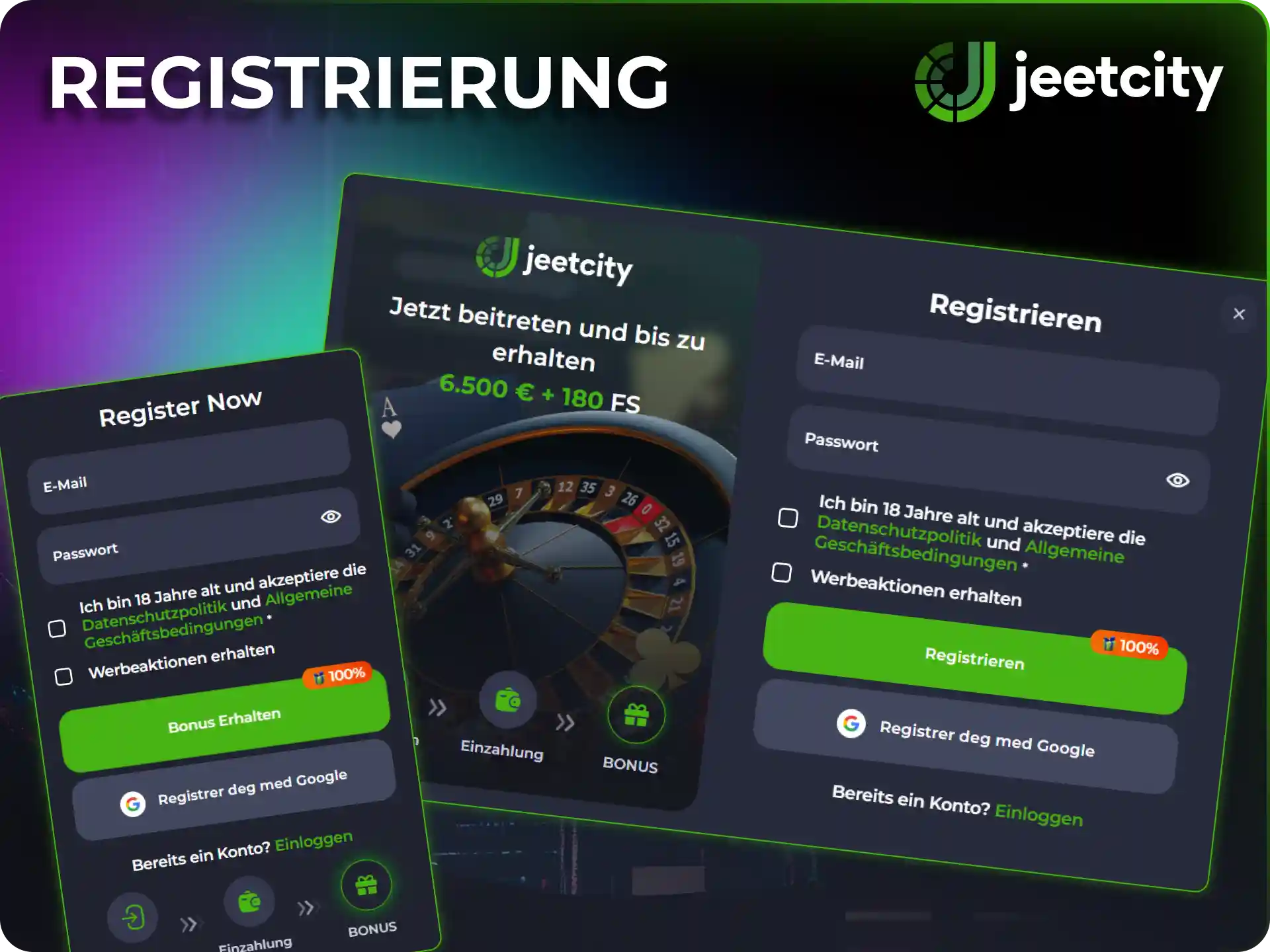 Nutzen Sie die Willkommensboni von JeetCity für den Start Ihrer Wetten nach der Registrierung.