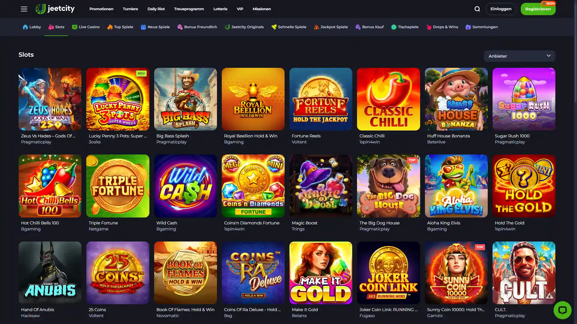 Drehe die Walzen der besten Spielautomaten im JeetCity Casino.
