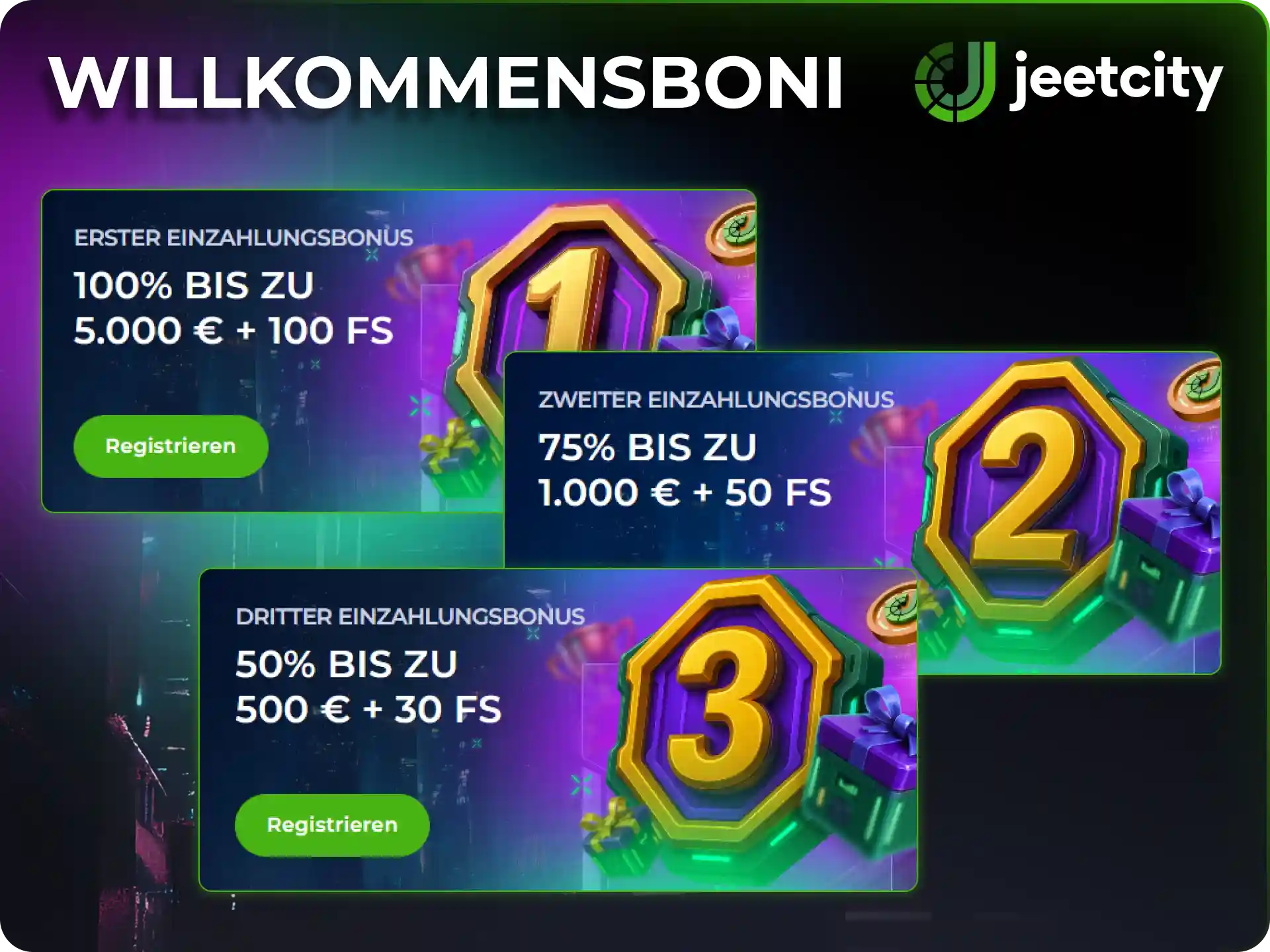 Erstelle heute dein persönliches Benutzerkonto im JeetCity Portal.