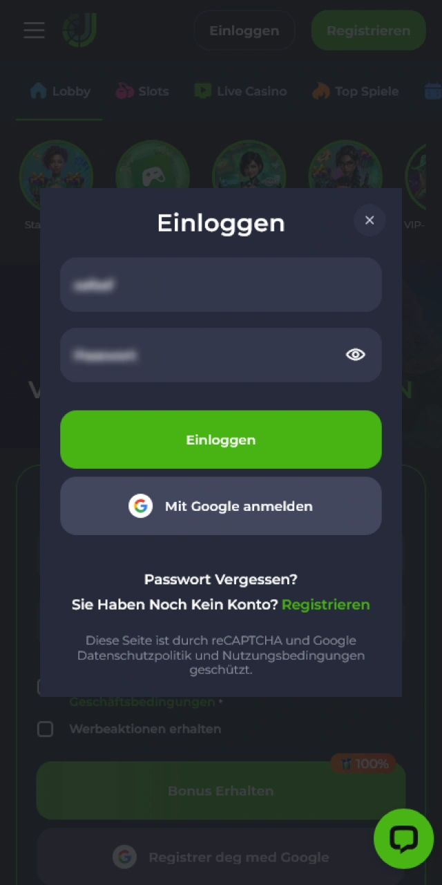 Melde dich bei JeetCity an, um deine Auszahlung zu starten.